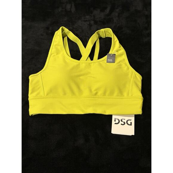 DSG Women's XS Strappy Compression Sports Bra - Smoked Lime New With Tags - Picture 1 of 3